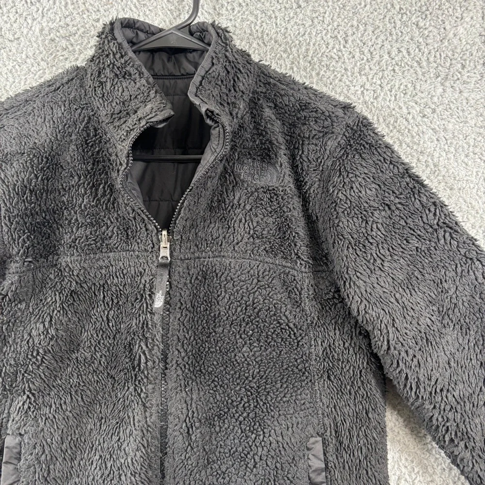 The North Face Boys Black Reversible Perrito Jacket L 14/16 Fleece‎ Puffer Coat